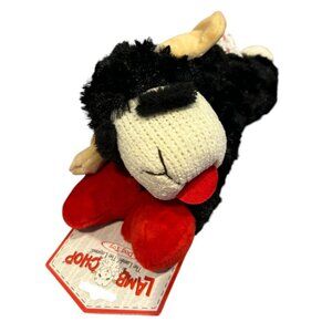Lamb Chop 11" Plush Squeak Dog Toy Black Red Front Paws
